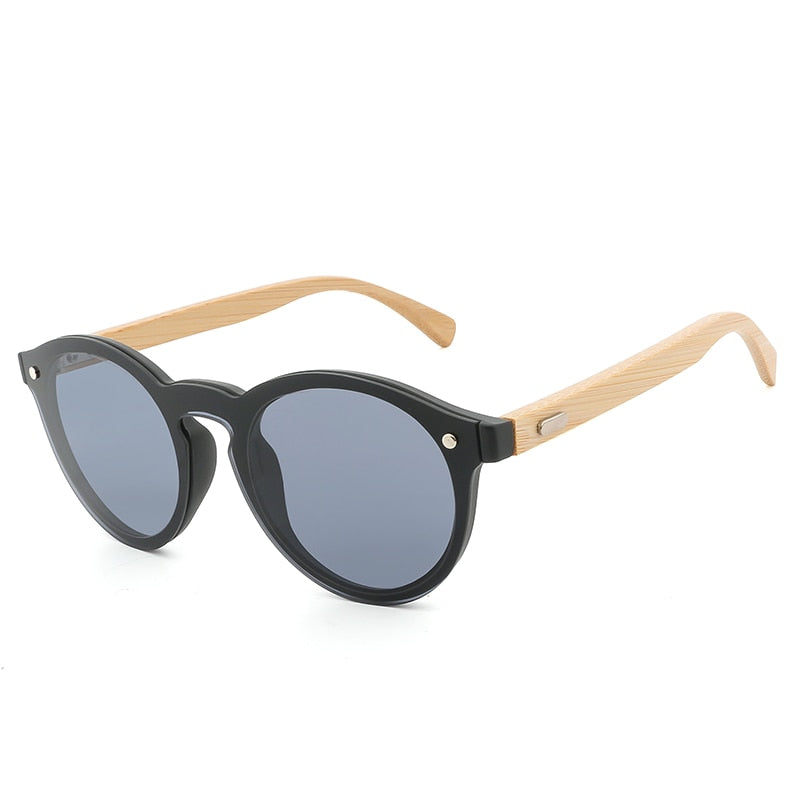 Lenses Color: Black Vintage Wooden Frame Sunglasses | blingfeed.com