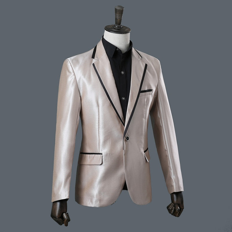 Color: Black Silver, Black, Champagne, Silver Gray, White Black, White Silver Classic Two-Piece Party Suit | blingfeed.com
