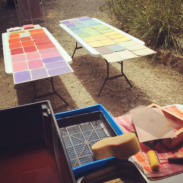 my outdoor paper making set up