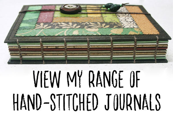 view hand-stitched journals in store