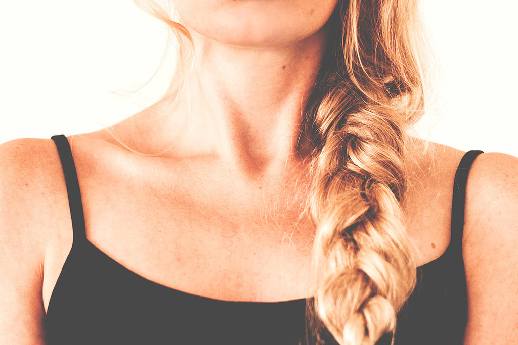 woman braided thick hair