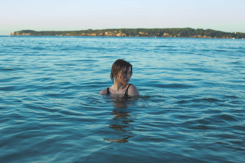 woman in lake