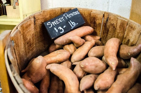 basket of sweet potatoes