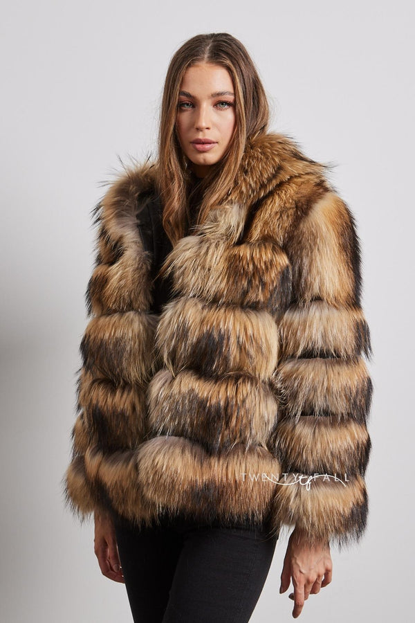 Black 5 Ring Fox Fur Coat – TwentyFall