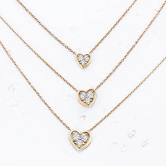 TINY HEART DIAMOND PAVE DAINTY NECKLACE