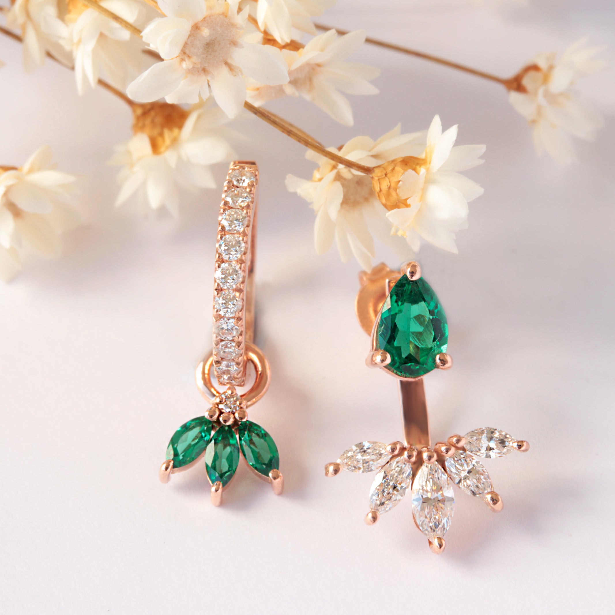 Bezel Diamond Chain Drop Earring Jacket – KBH Jewels
