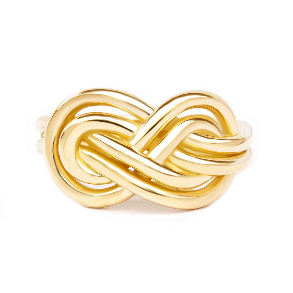Double Infinity Knot Unique Wedding Gold Ring | sillyshinydiamonds