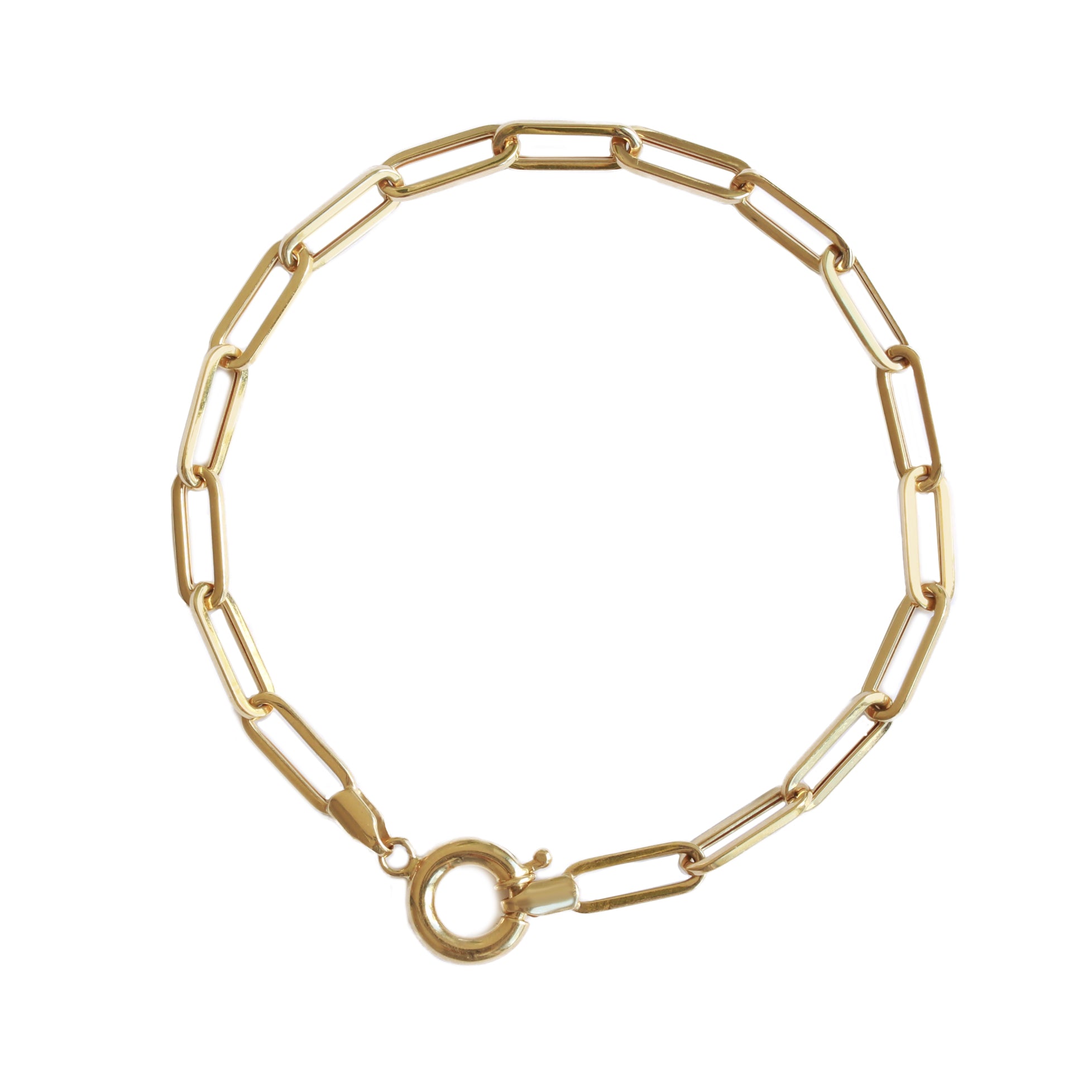 Large Gold Paperclip Bracelet