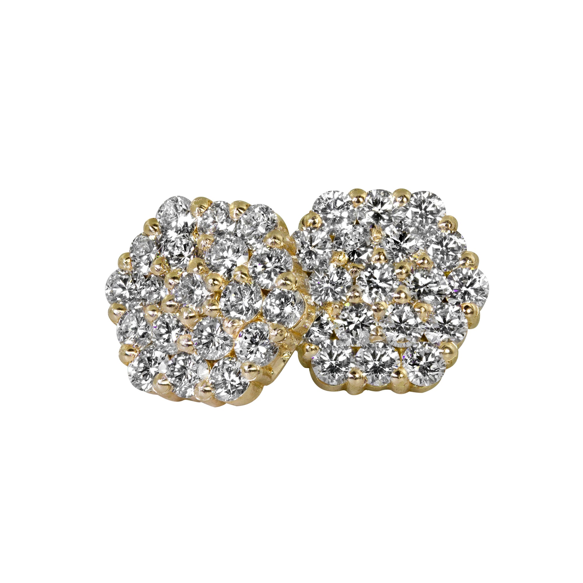 14k yellow gold GAIL diamond cluster post earrings