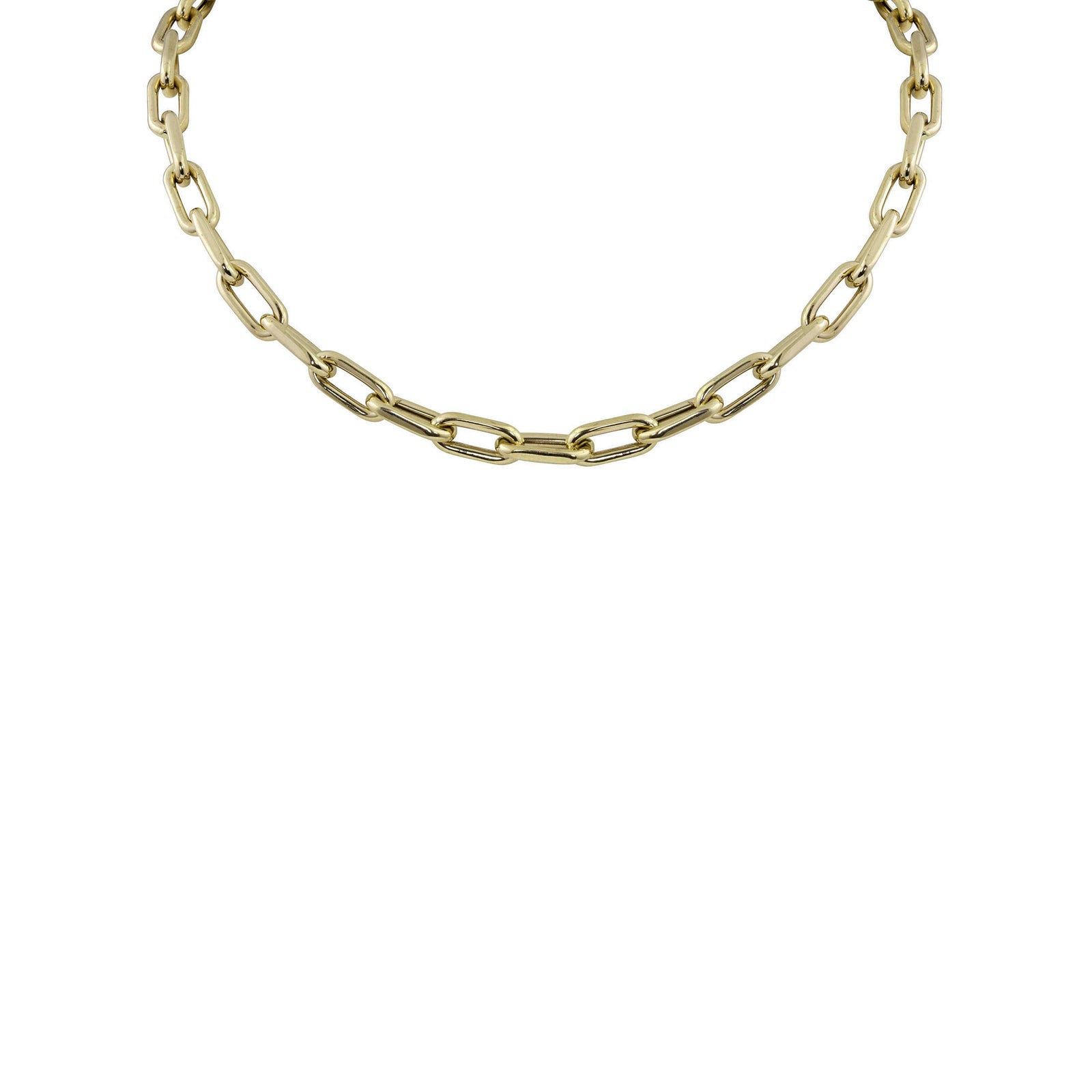 5.2mm Large Rectangular Link Yellow Gold Chain Bracelet | Julez Bryant