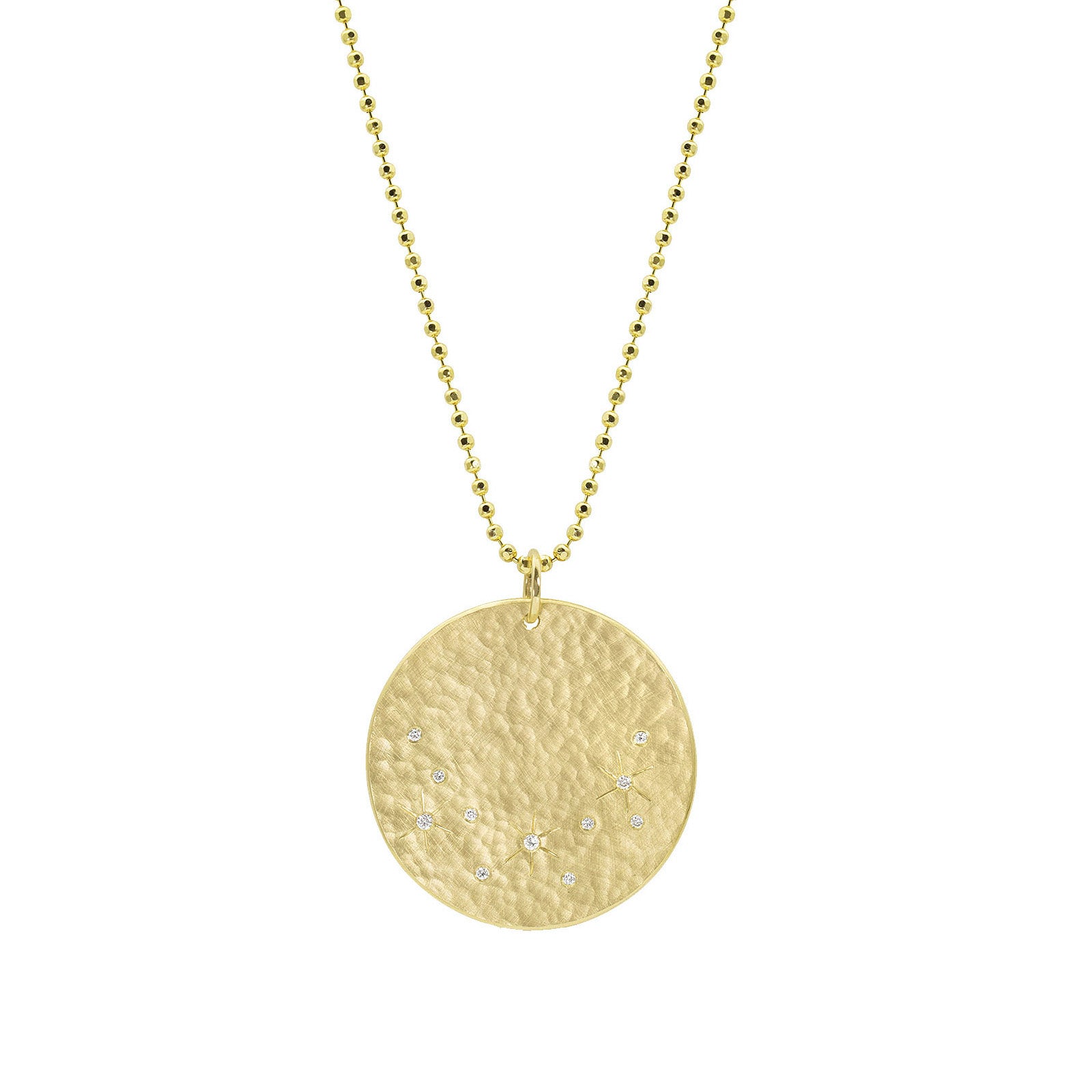 14k yellow gold x-large MINY medallion with diamond and etching