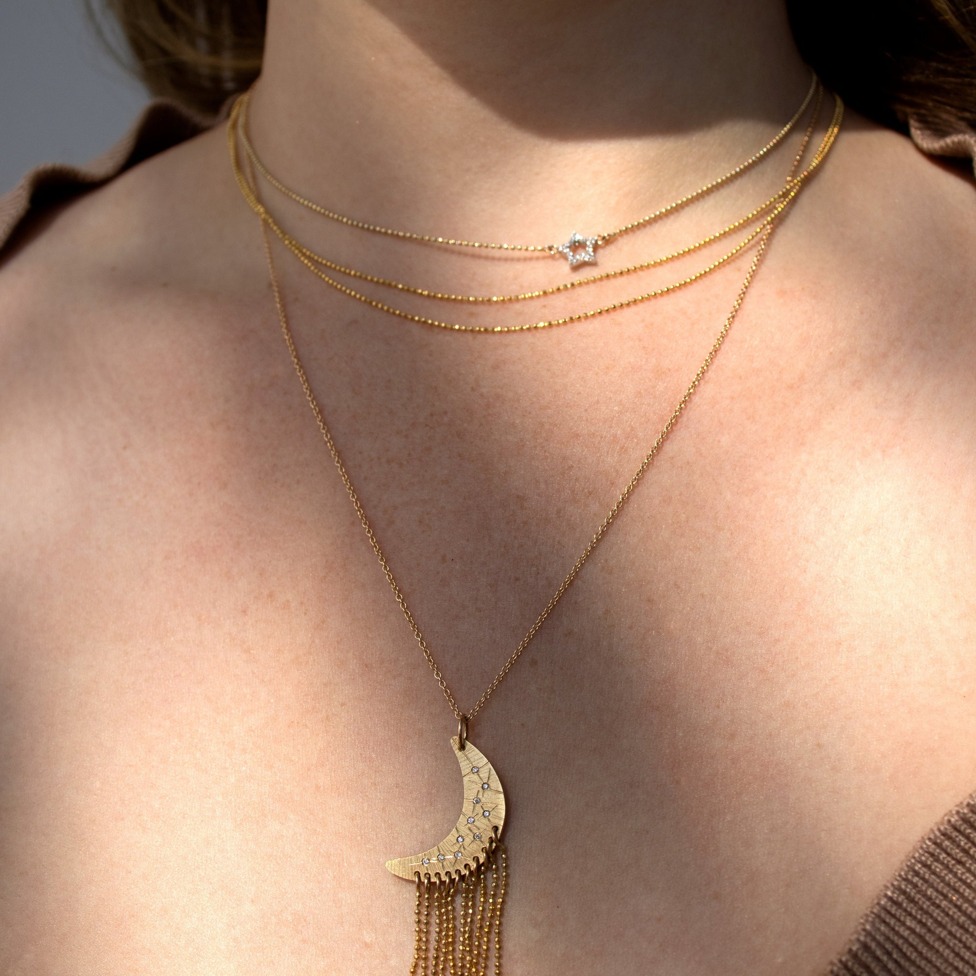 Olive 14K Gold Layered Necklace – KMF Jewelry