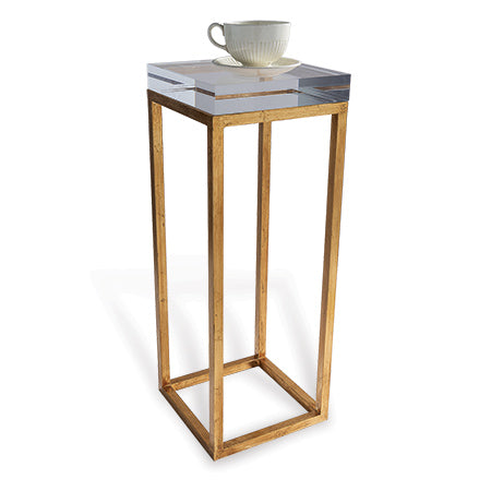 Drake Lucite Table Clear/Gold