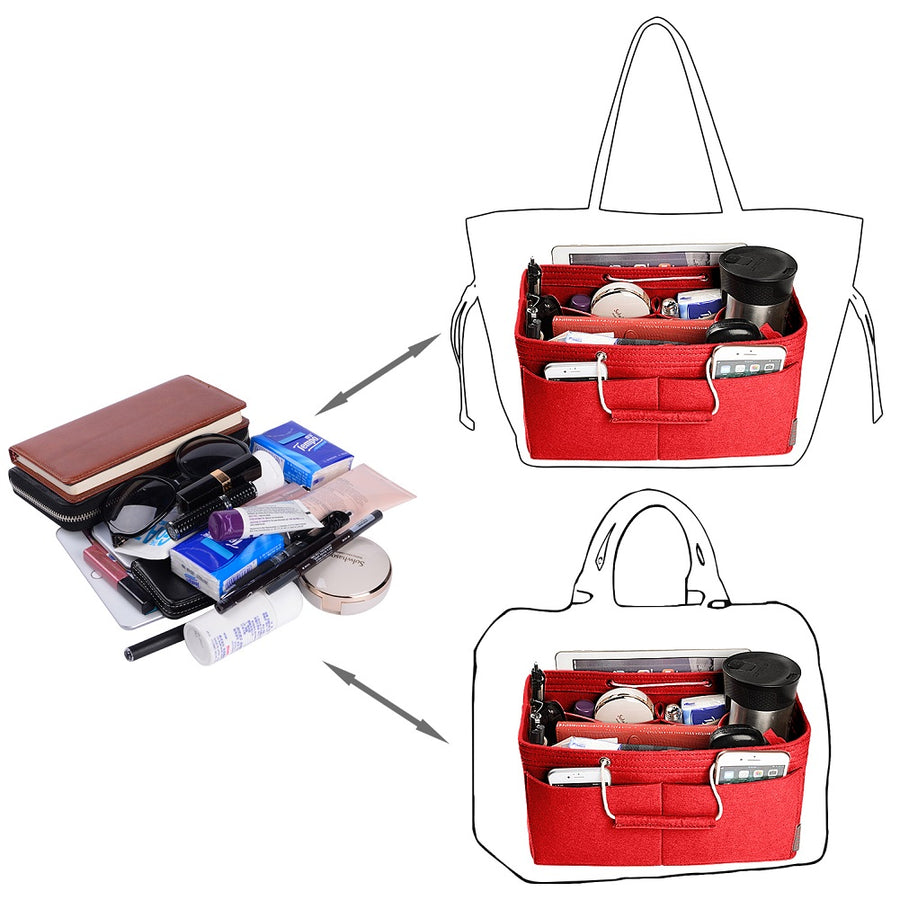 Ztujo Multi-Pocket Felt Handbag Organizer with Handles, Bag In Bag For – ztujo