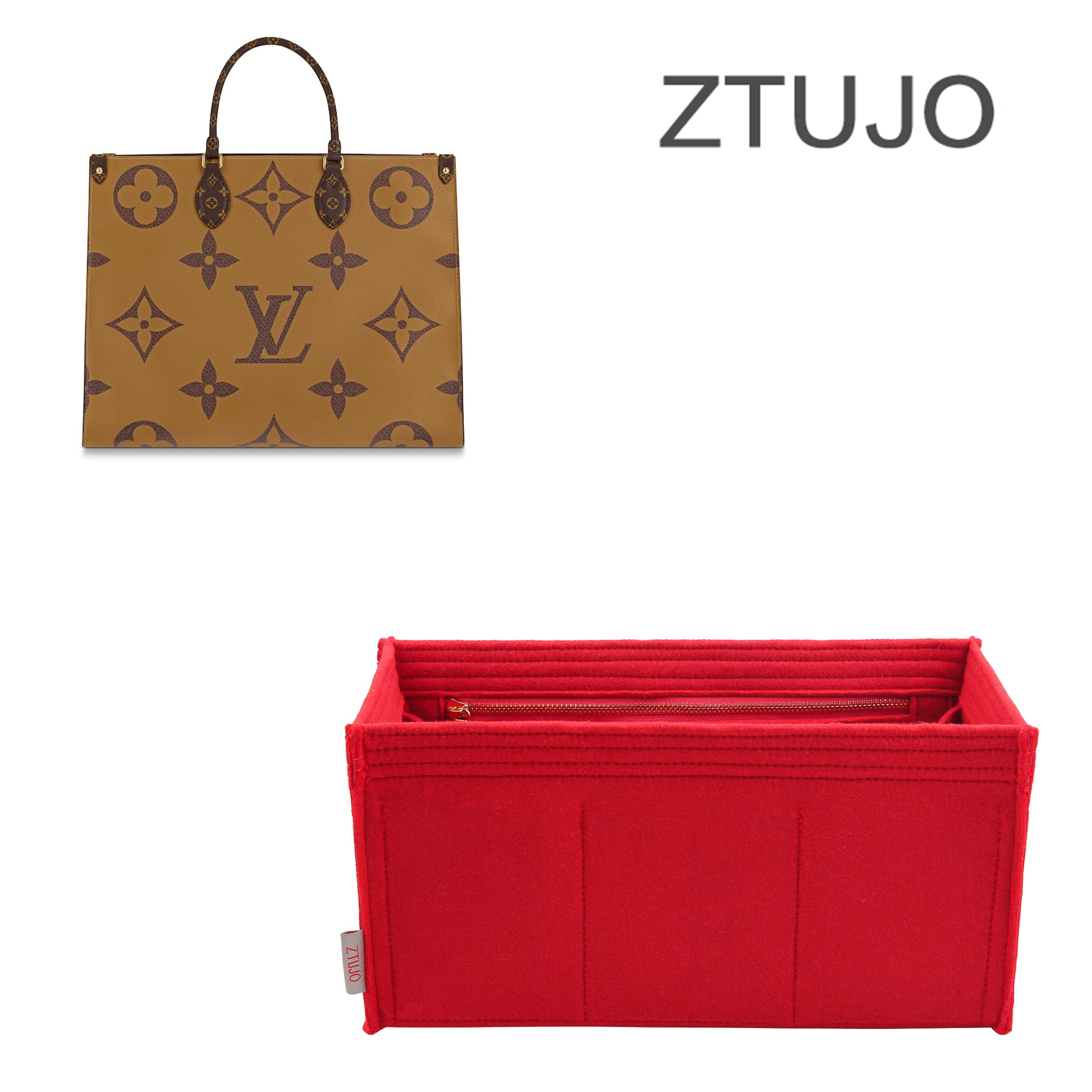 PREMIUM HIGH END VERSION OF PURSE ORGANIZER SPECIALLY FOR LV ONTHEGO PM /  MM / GM, ztujo