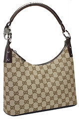 Gucci, Bags, Classic Brown Gg Logo Monogram On Beige Jacquard Fabric