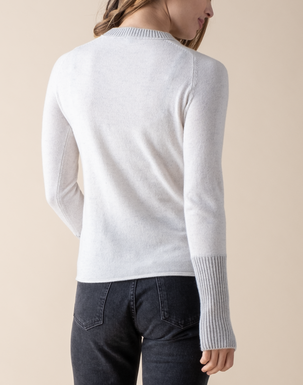 Cashmere Thumbhole Crew in Mist