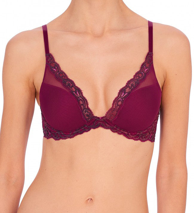 FEATHERS Plunge Bra in Port/Sumac