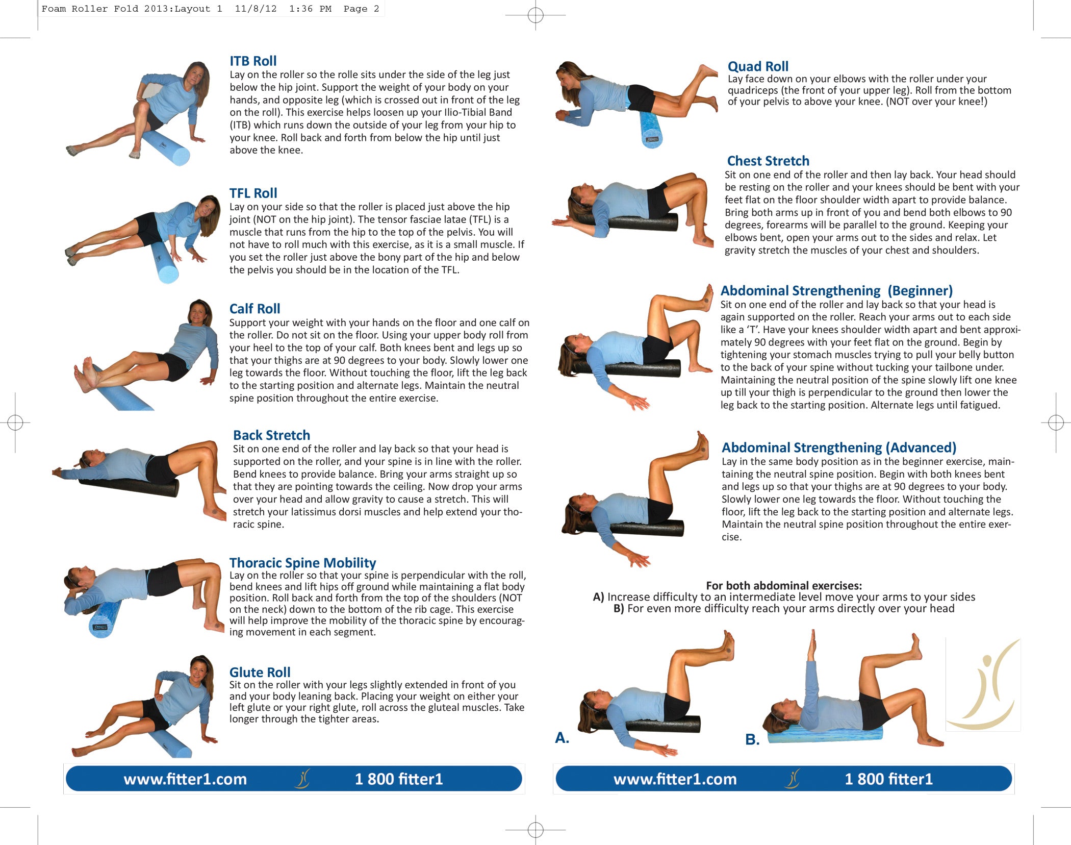 Printable Foam Roller Exercises - Customize and Print