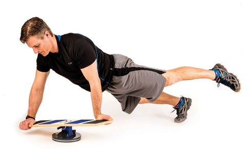 Single leg plank with extreme balance board