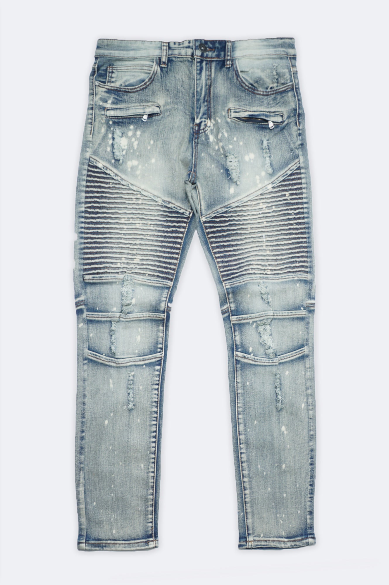 ribbed biker jeans