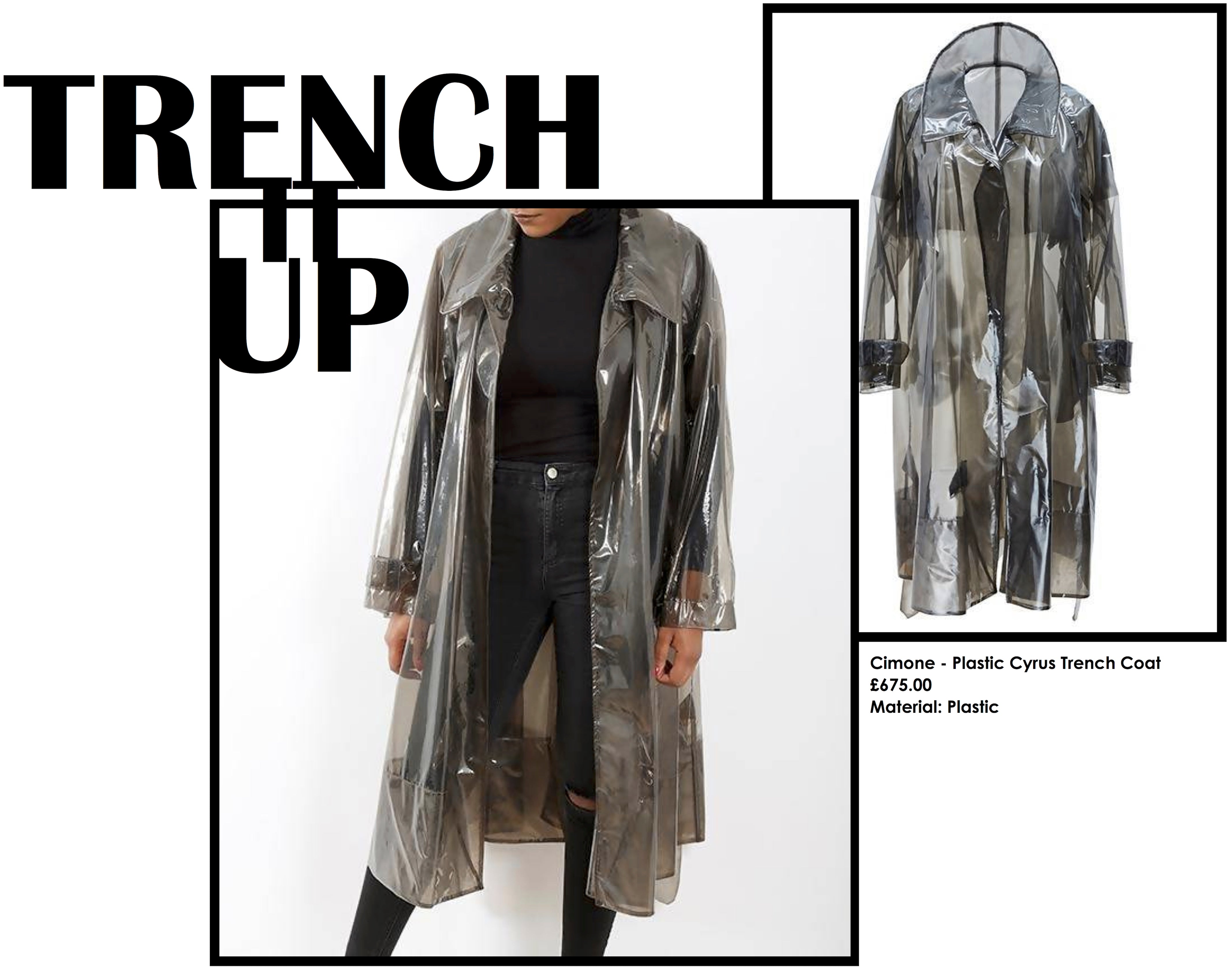 cimone plastic rain trench coat