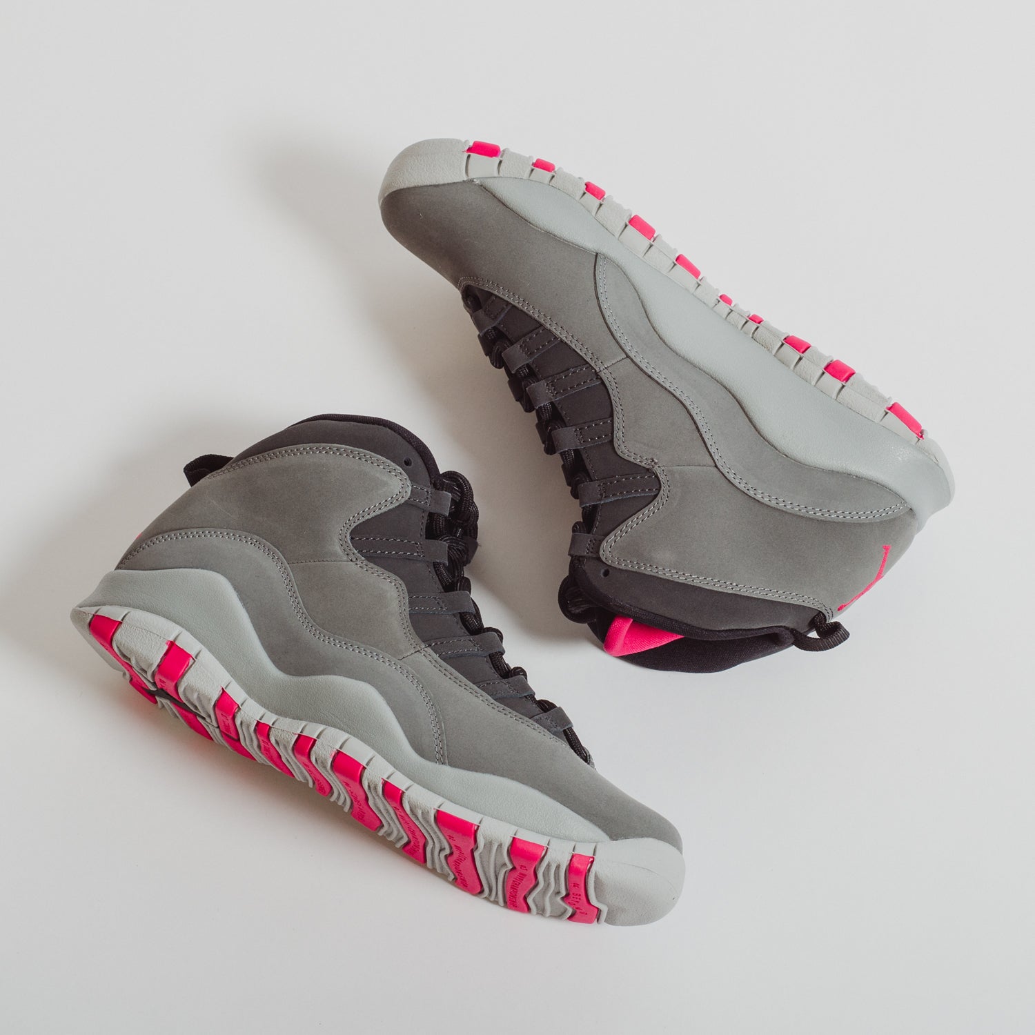 grey and pink jordan 10