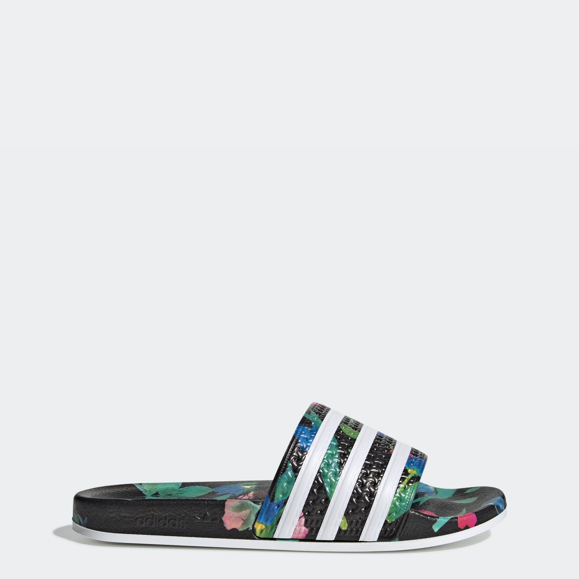 flower adidas slides