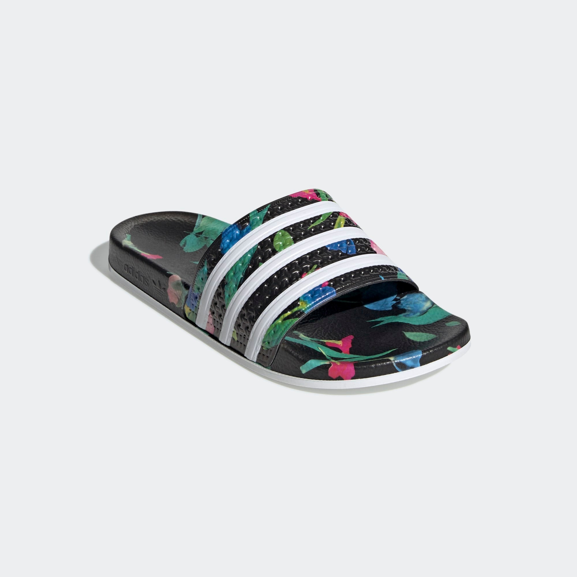 adidas slides with flowers