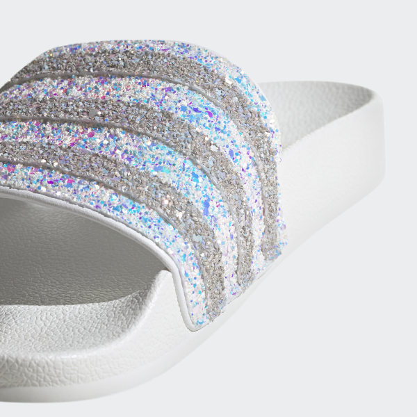 adilette slides glitter