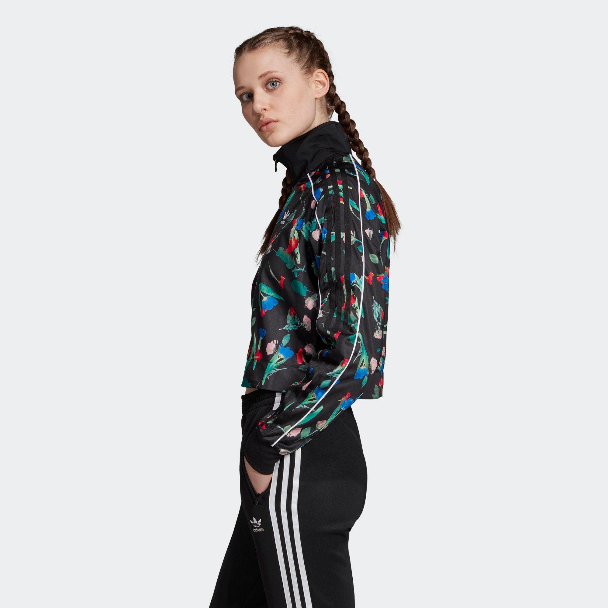 trefoil allover print track jacket