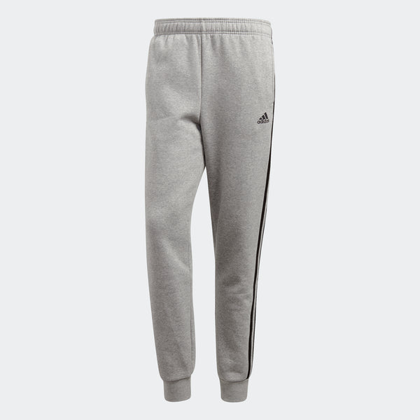 black adidas pants with grey stripes