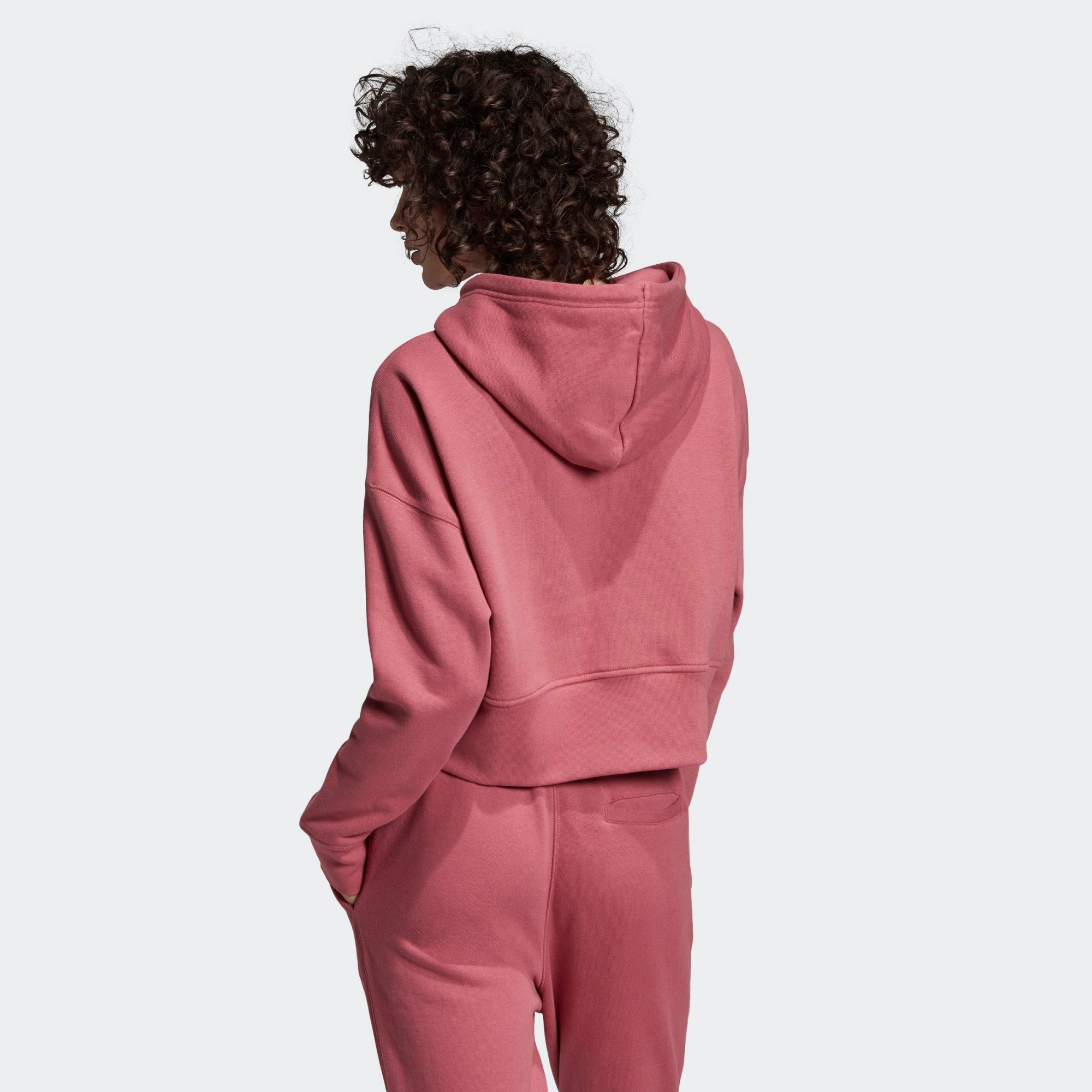 adidas cropped hoodie burgundy