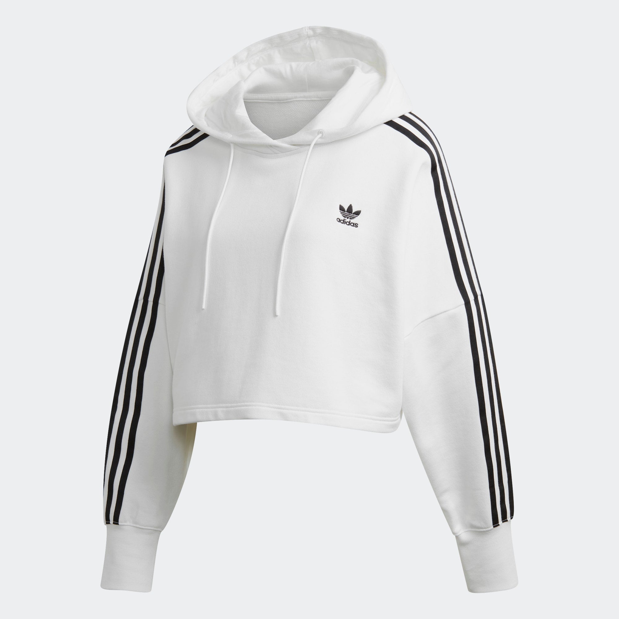 adidas cropped hoodie black and white