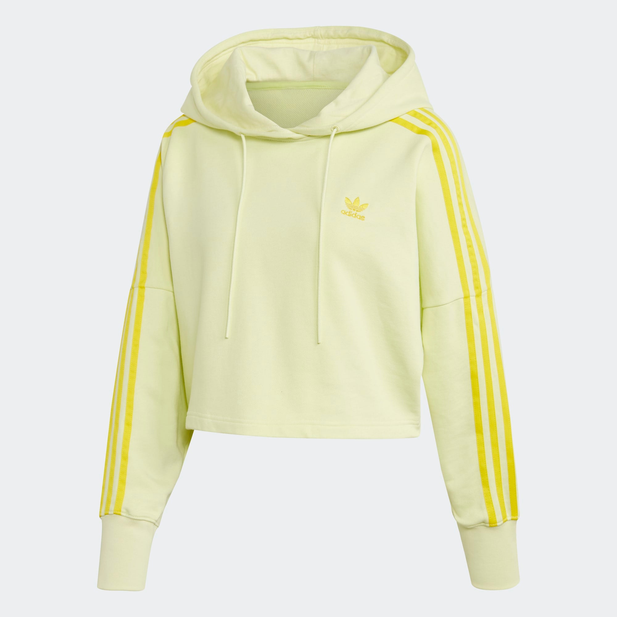 adidas yellow cropped hoodie