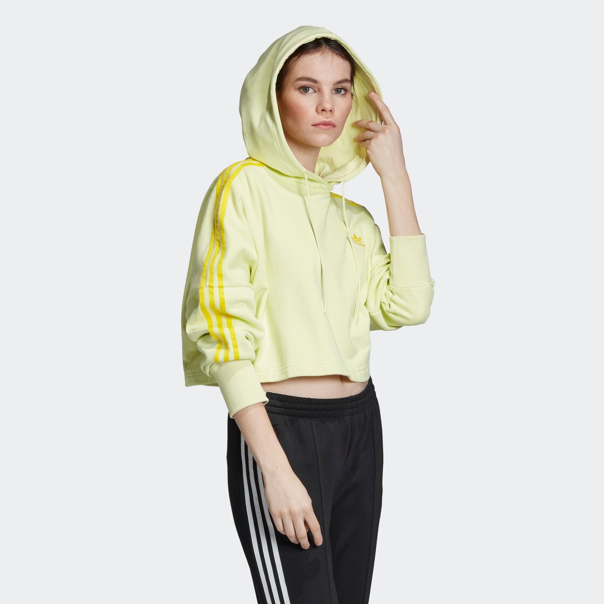 adidas Cropped Hoodie Ice Yellow FK0478 