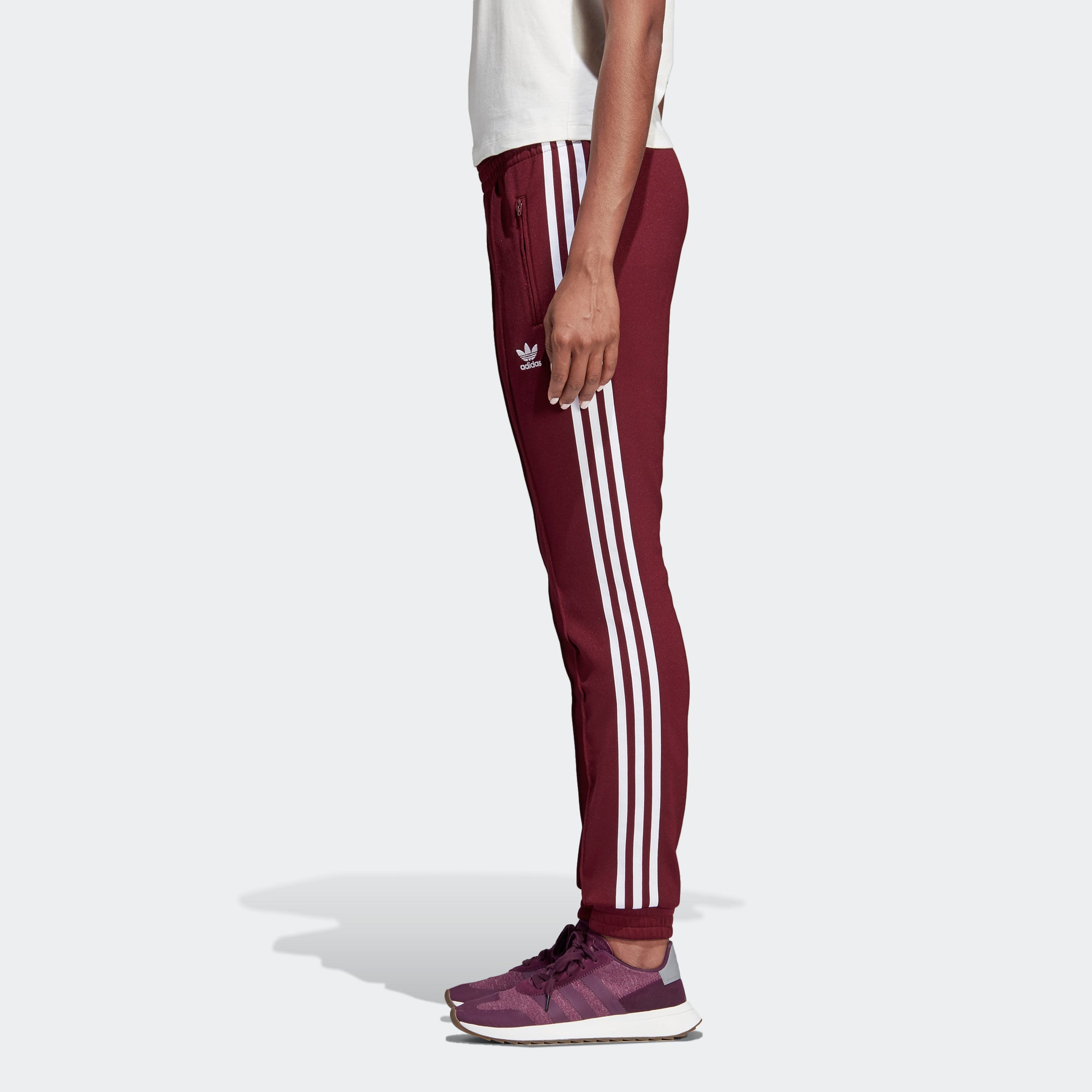 adidas sst track pants maroon