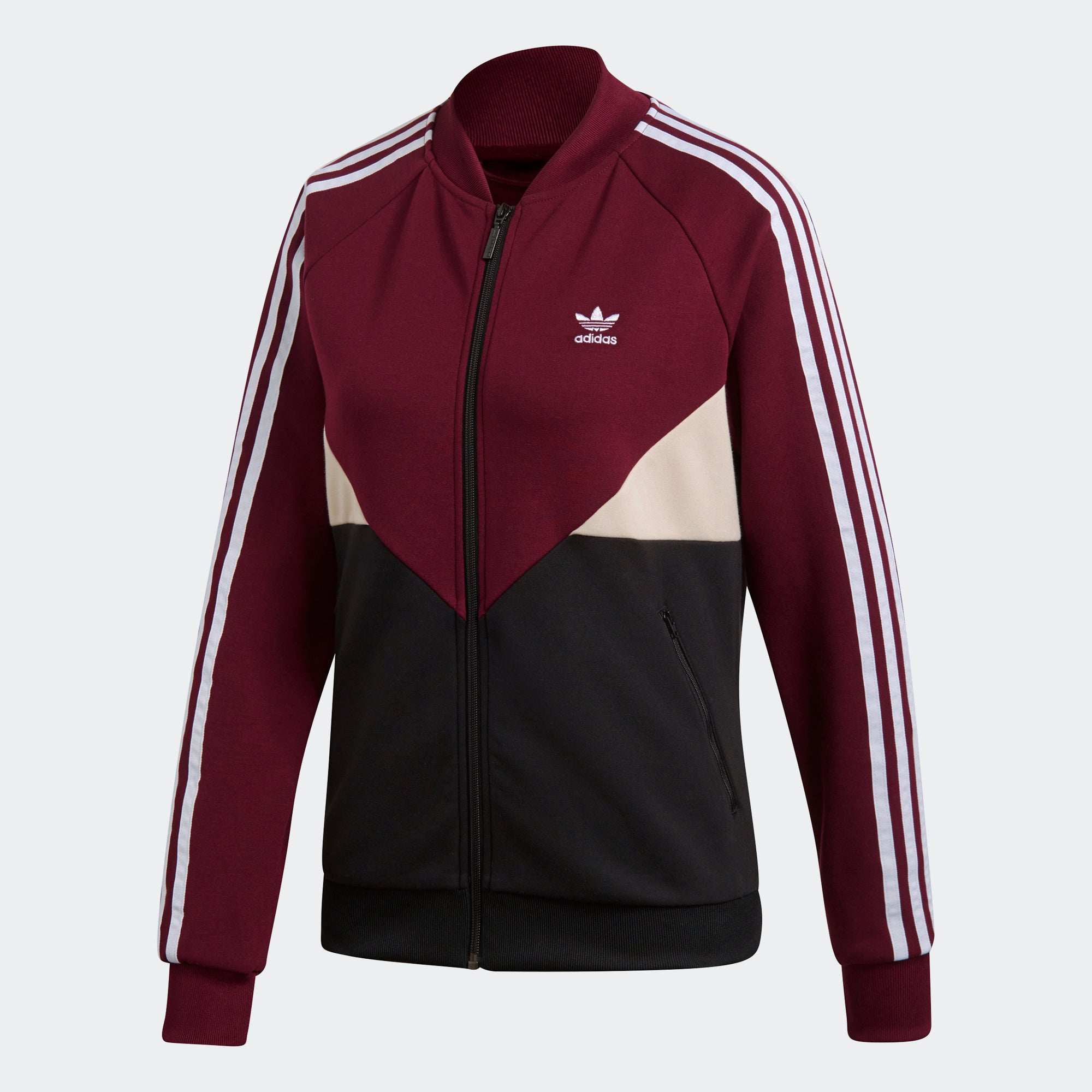 maroon adidas track jacket women's