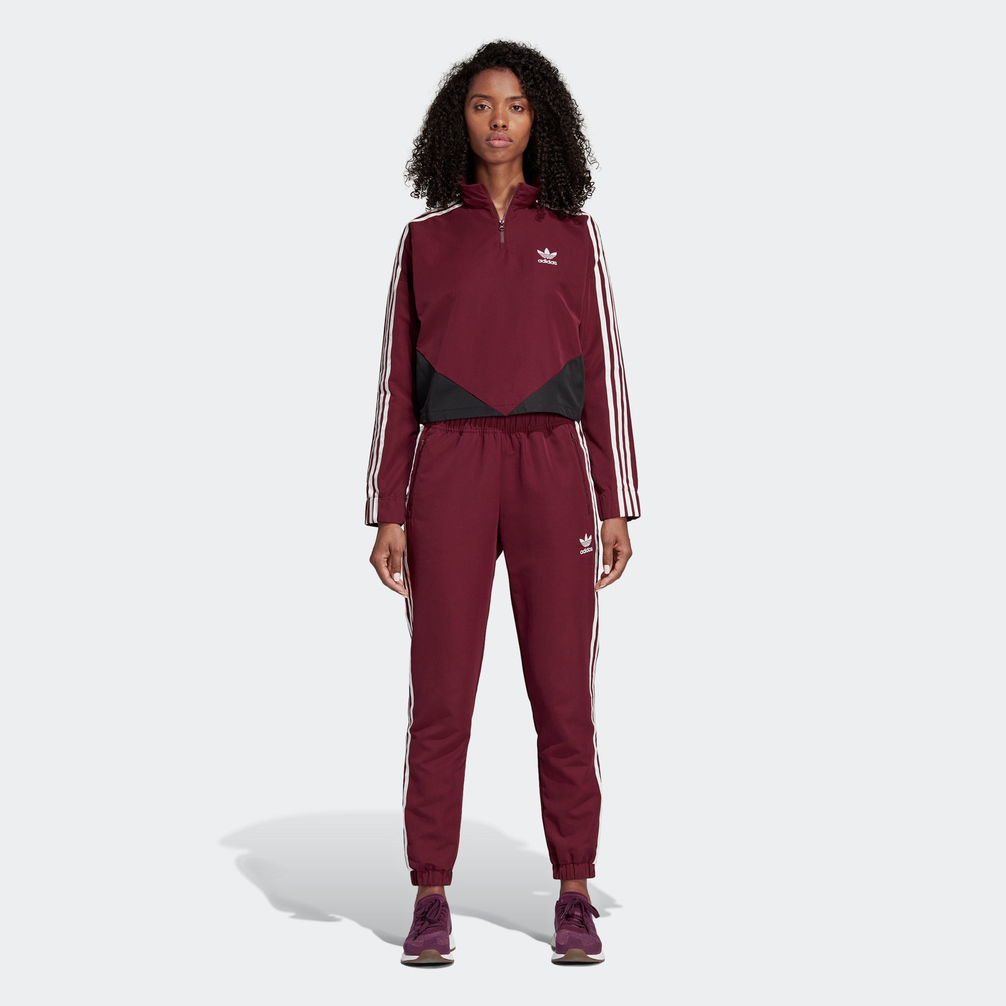 burgundy adidas sweatshirt womens