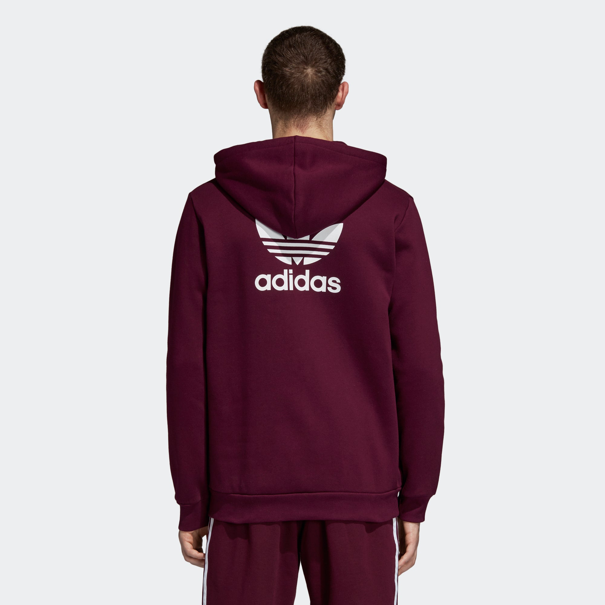 adidas trefoil hoodie maroon