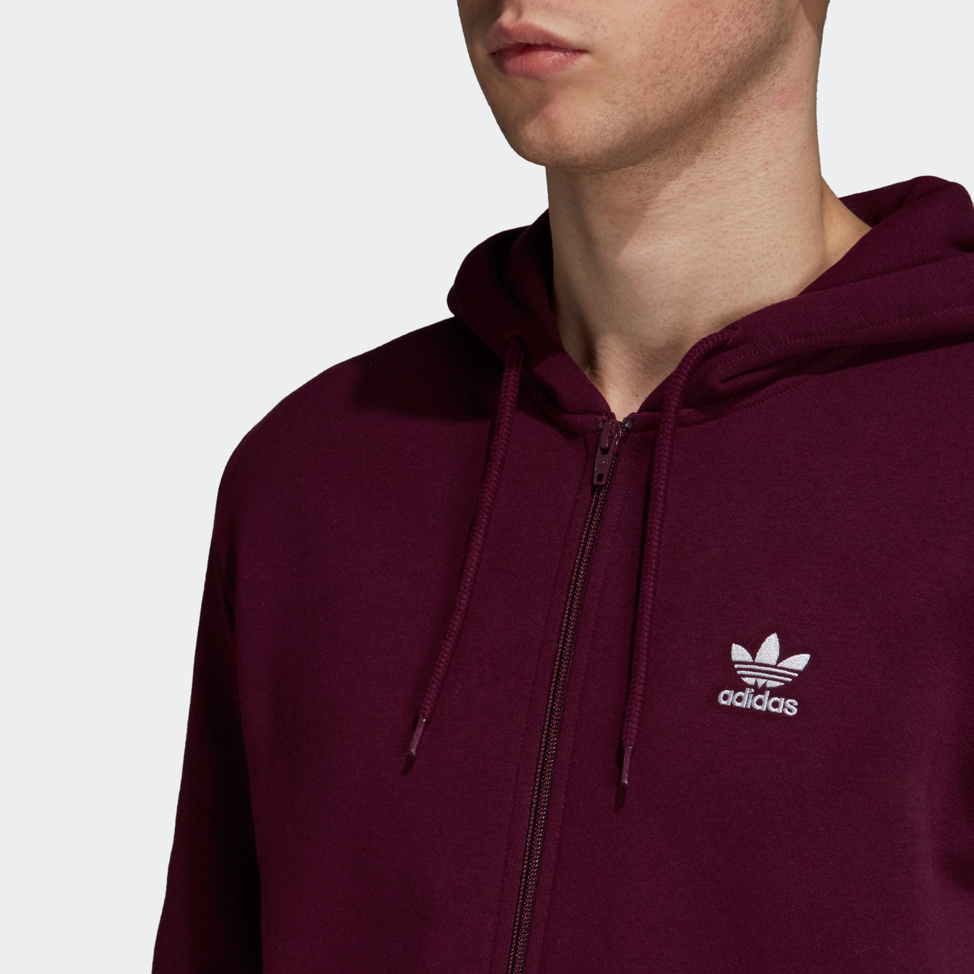 adidas men's trefoil hoodie burgundy