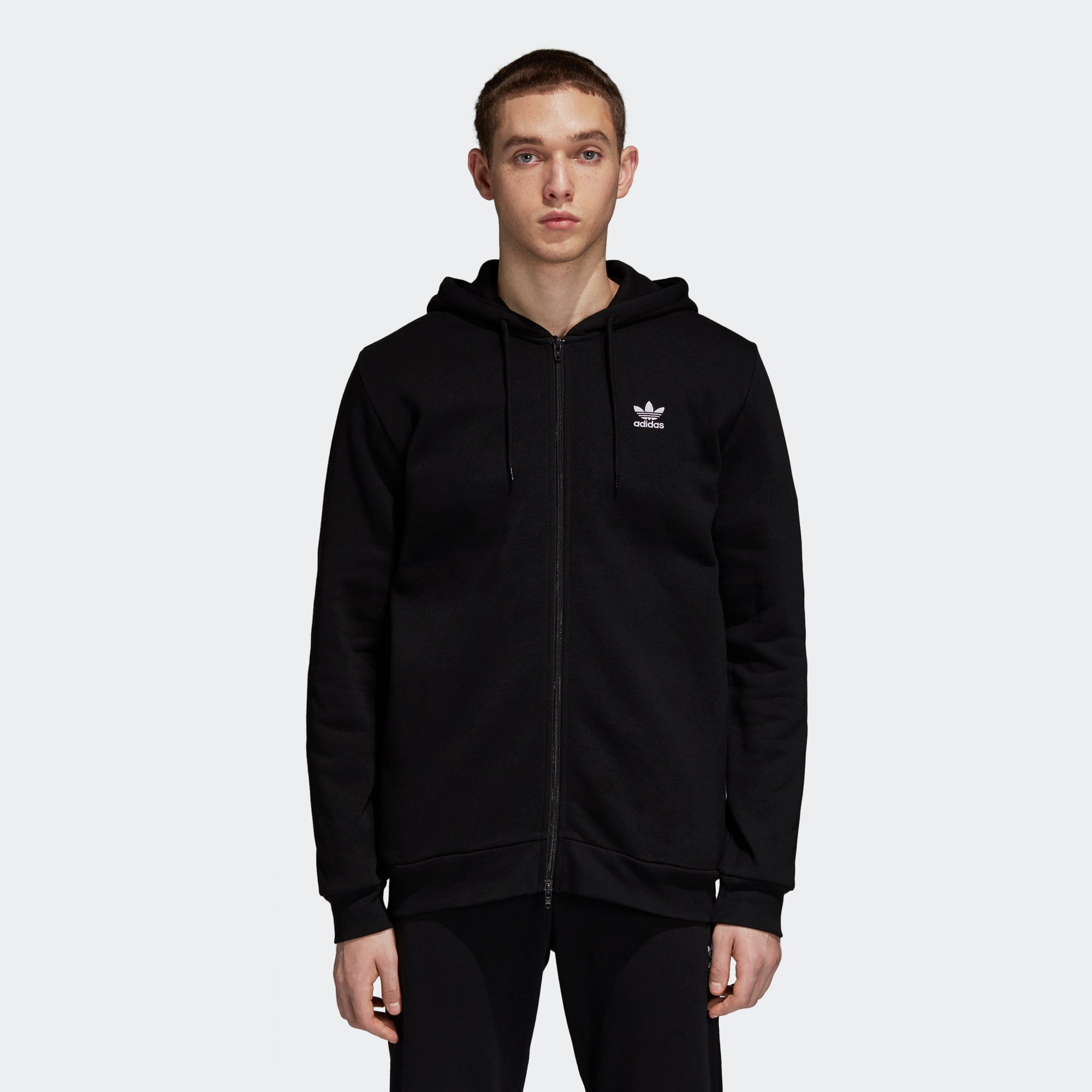 adidas trefoil hoodie zip up