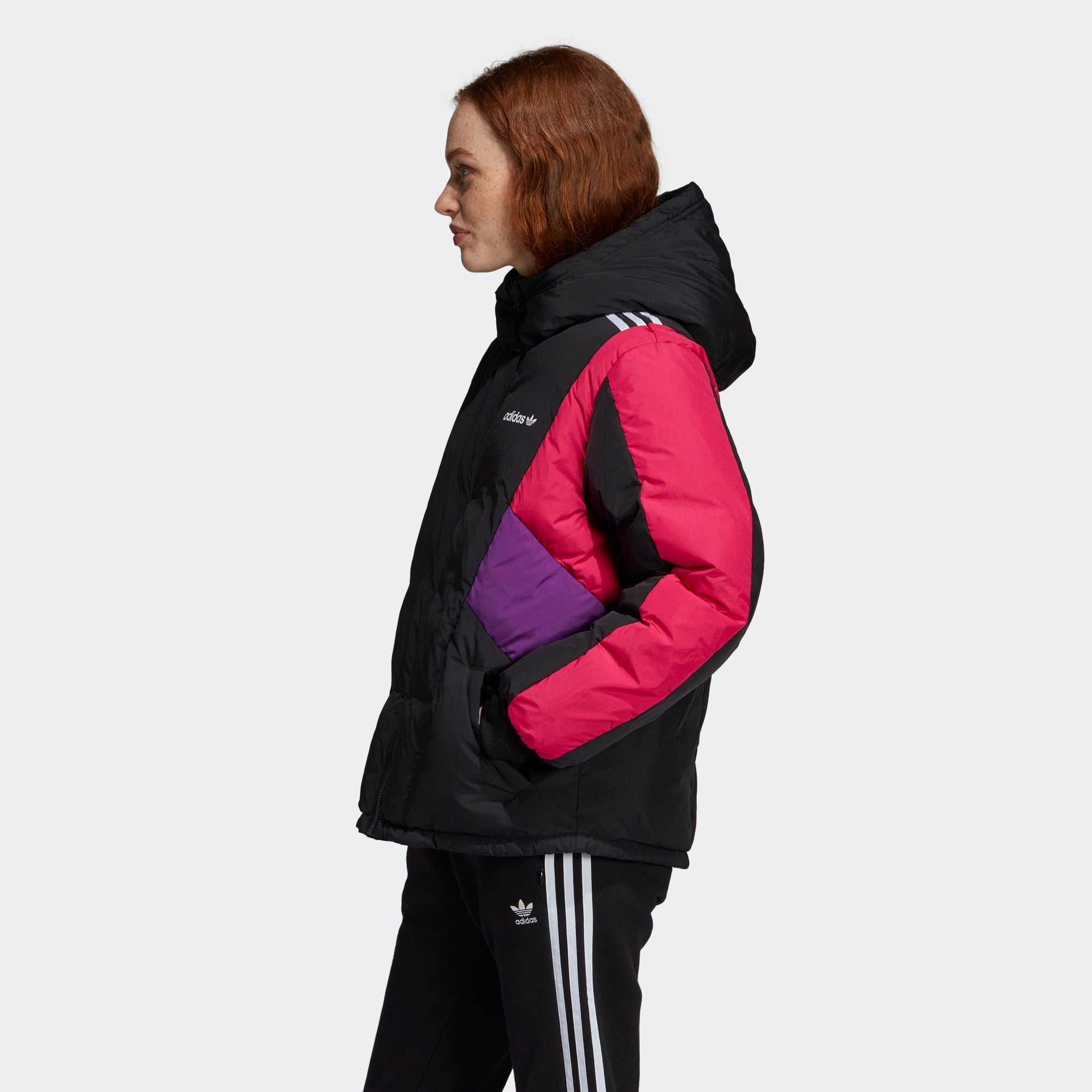 adidas originals down filled parka coat in black