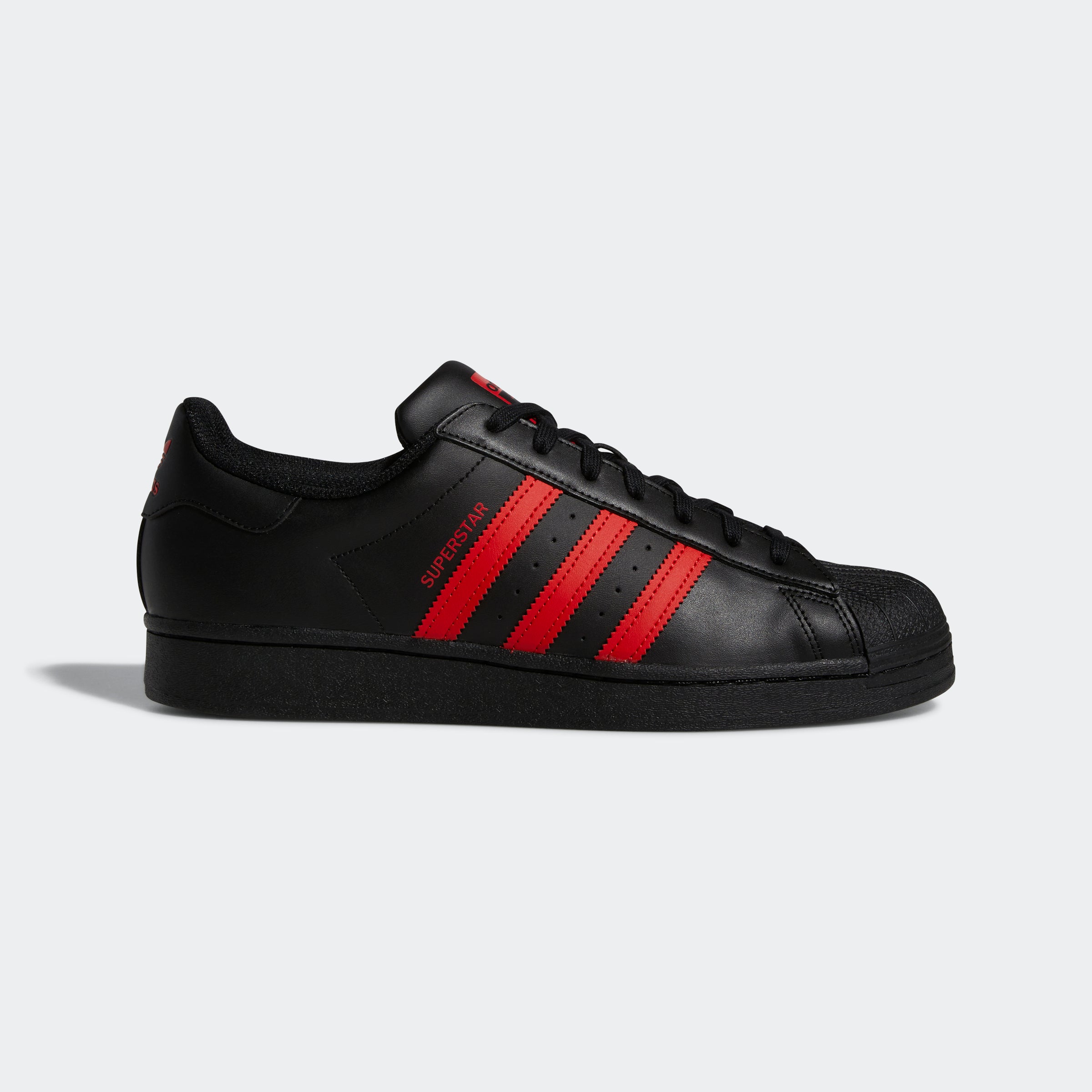 adidas Superstar Shoes Black Vivid Red GZ3739 | Chicago Sports
