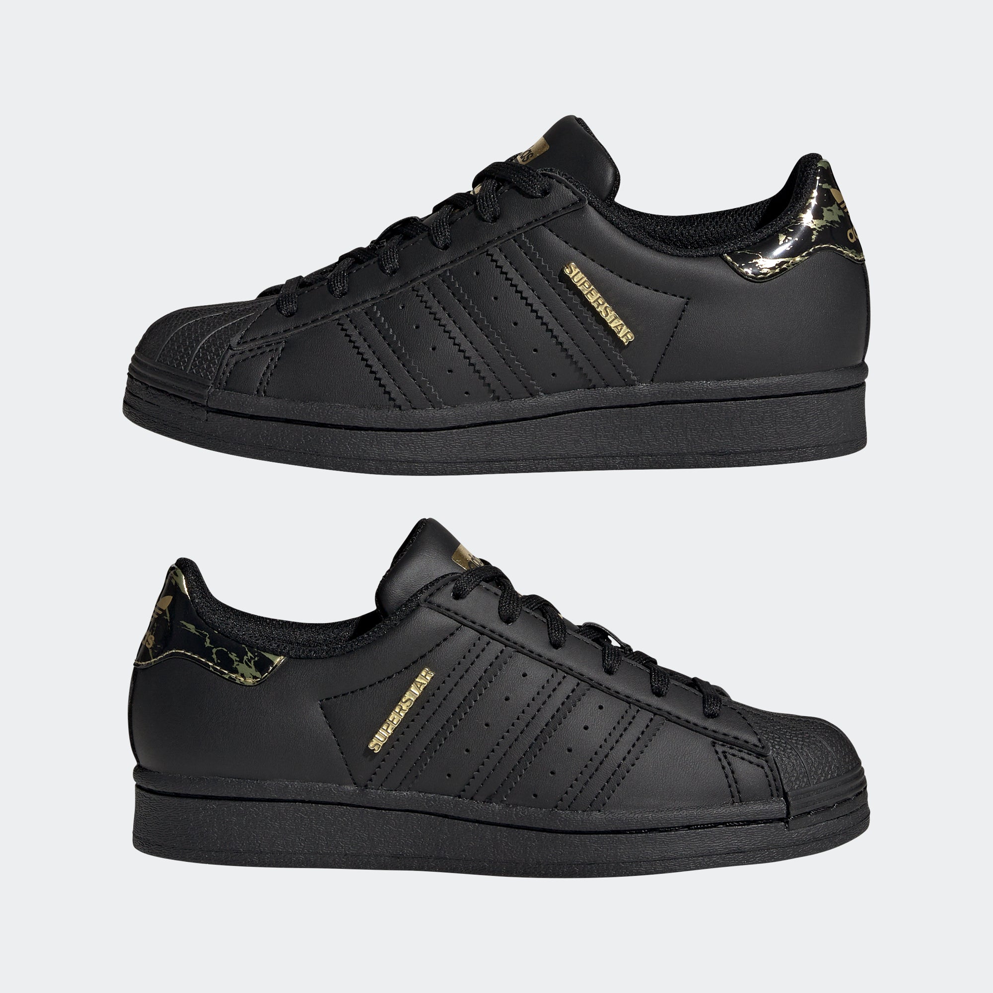 Kids’ adidas Originals Superstar Shoes Black Gold