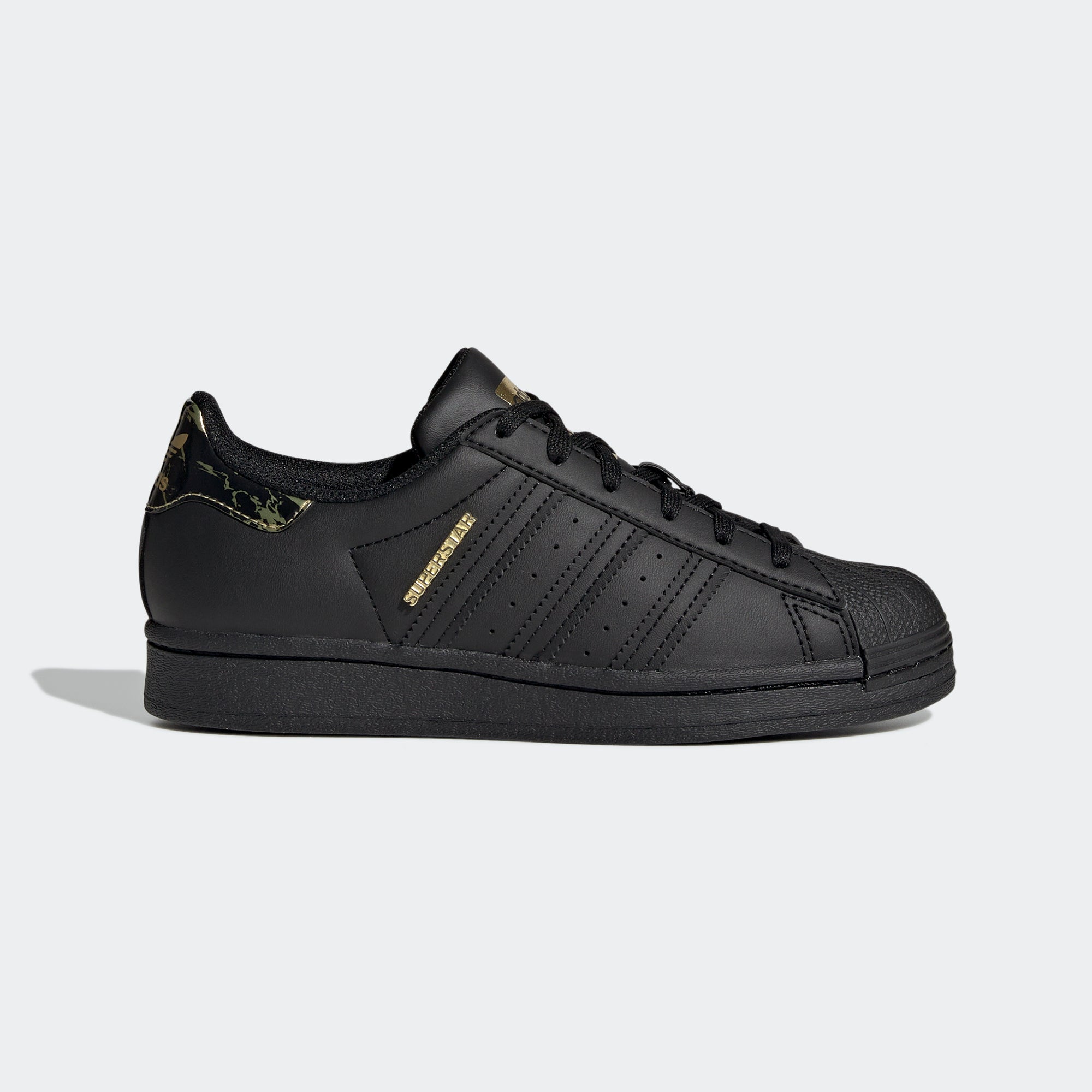 Kids’ adidas Originals Superstar Shoes Black Gold