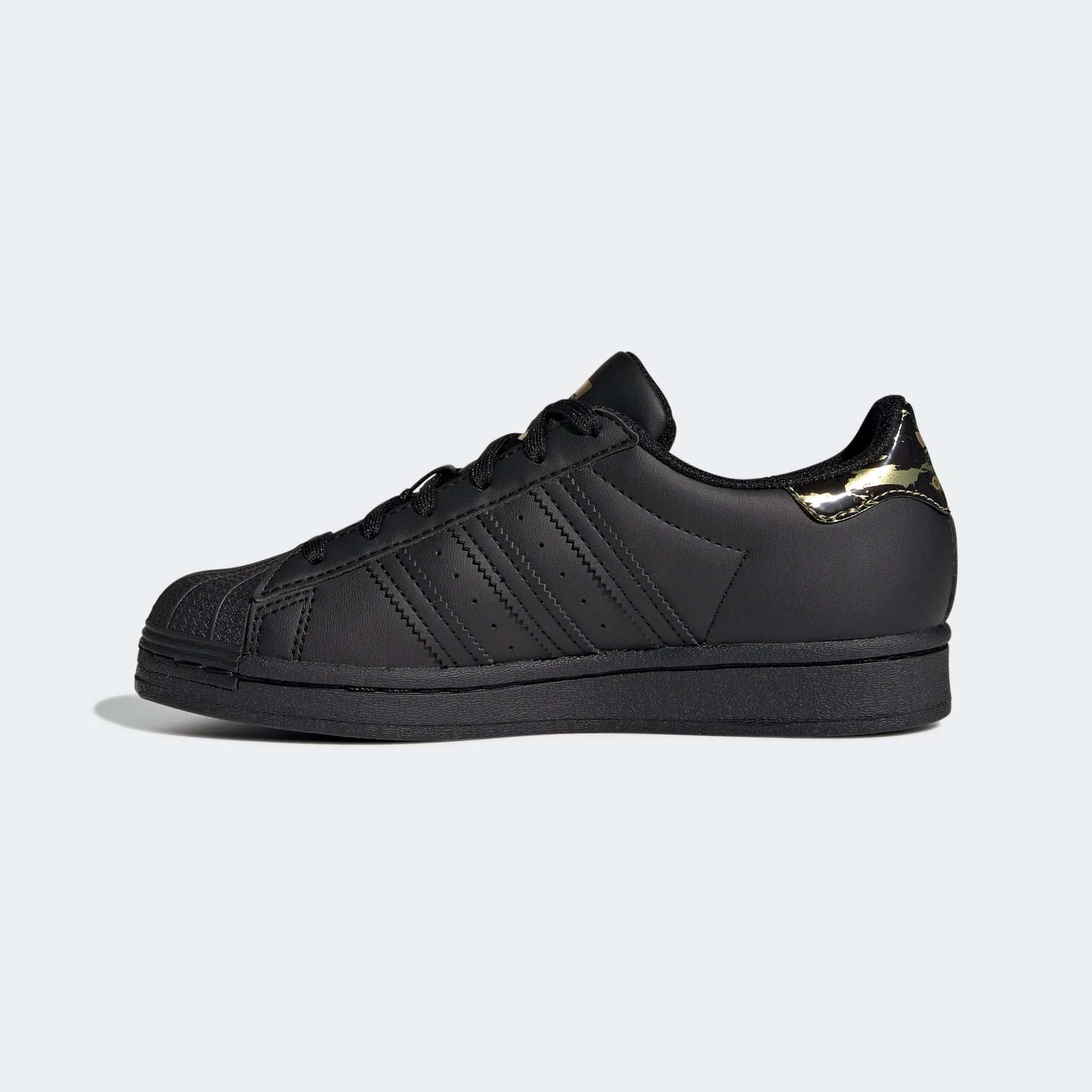 Kids’ adidas Originals Superstar Shoes Black Gold