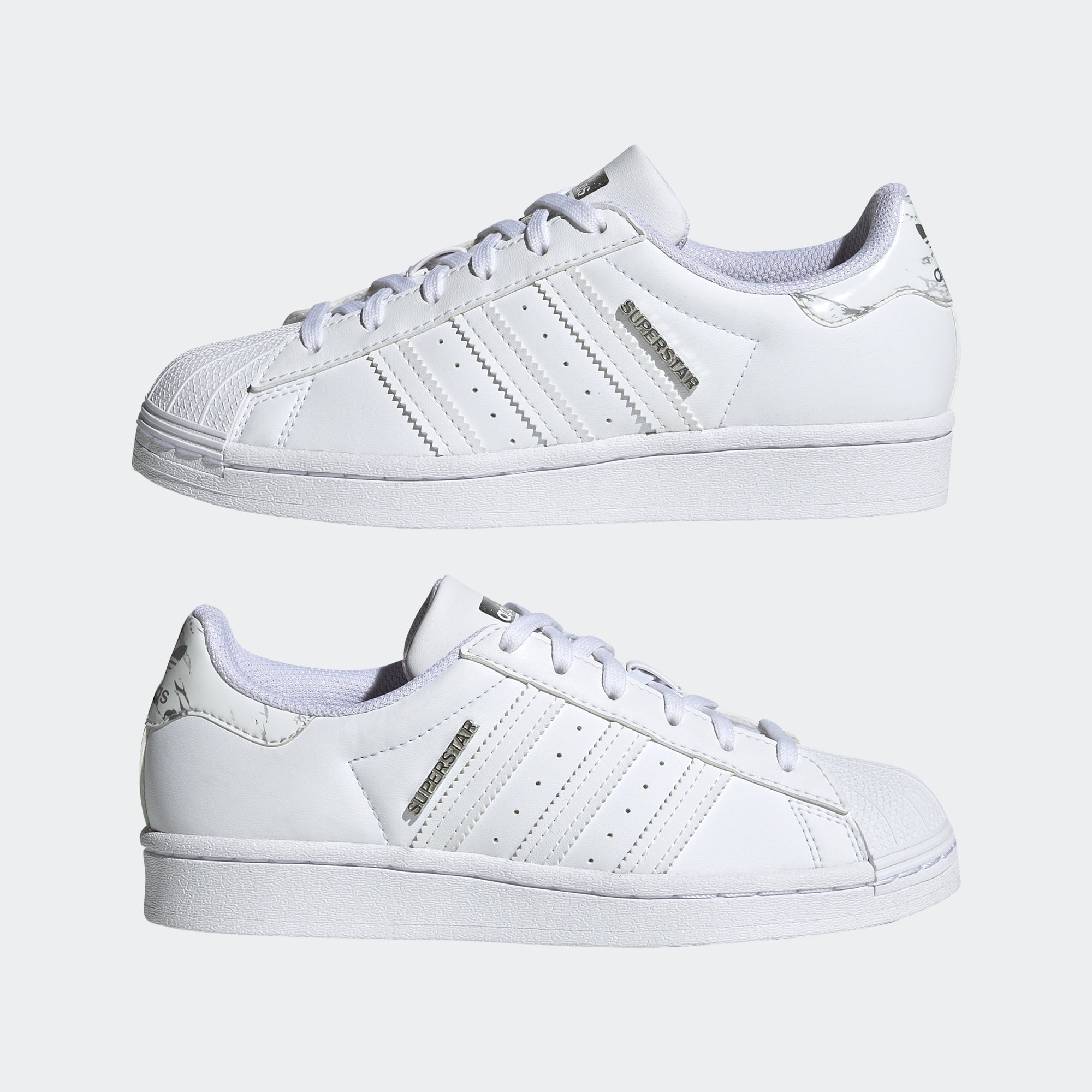 Kids’ adidas Originals Superstar Shoes White Silver