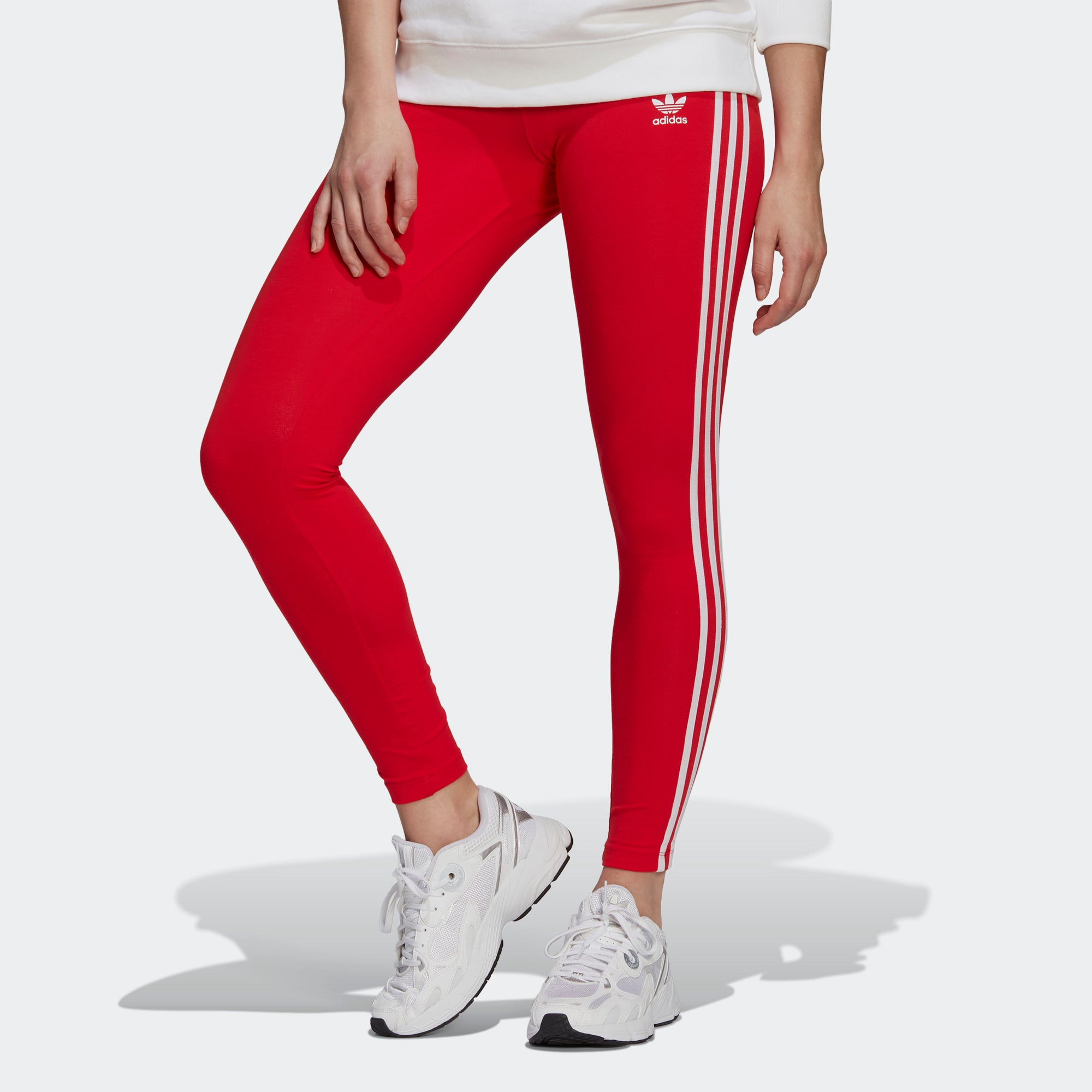 Women's adidas 3-Stripes Leggings Vivid Red | Chicago City Sports