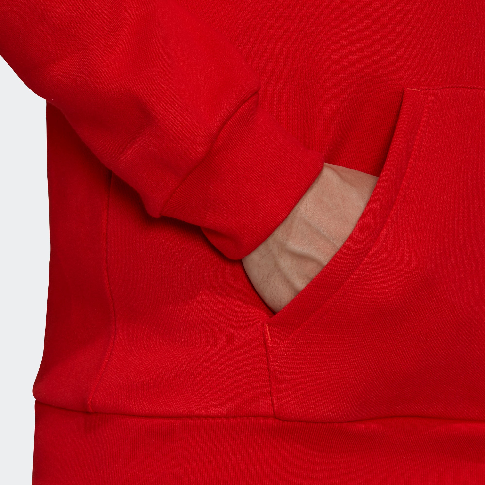 Men s adidas Originals Adicolor Essentials Trefoil Hoodie Red
